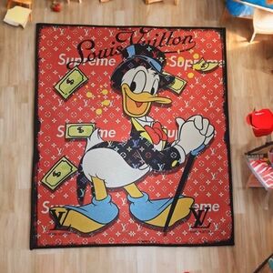 Red and Black Rug/Tapestry with Disney's Donald Duck
